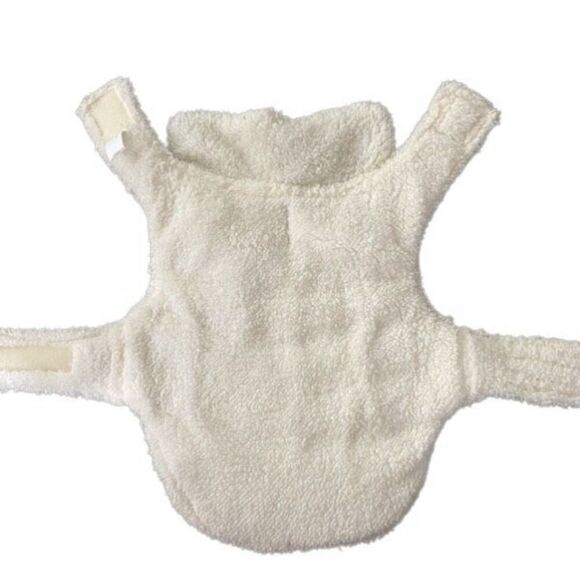 Small Rainbow Chevron Dog Sweater – Color Block Knit with Blue Collar - Picture 3 of 5